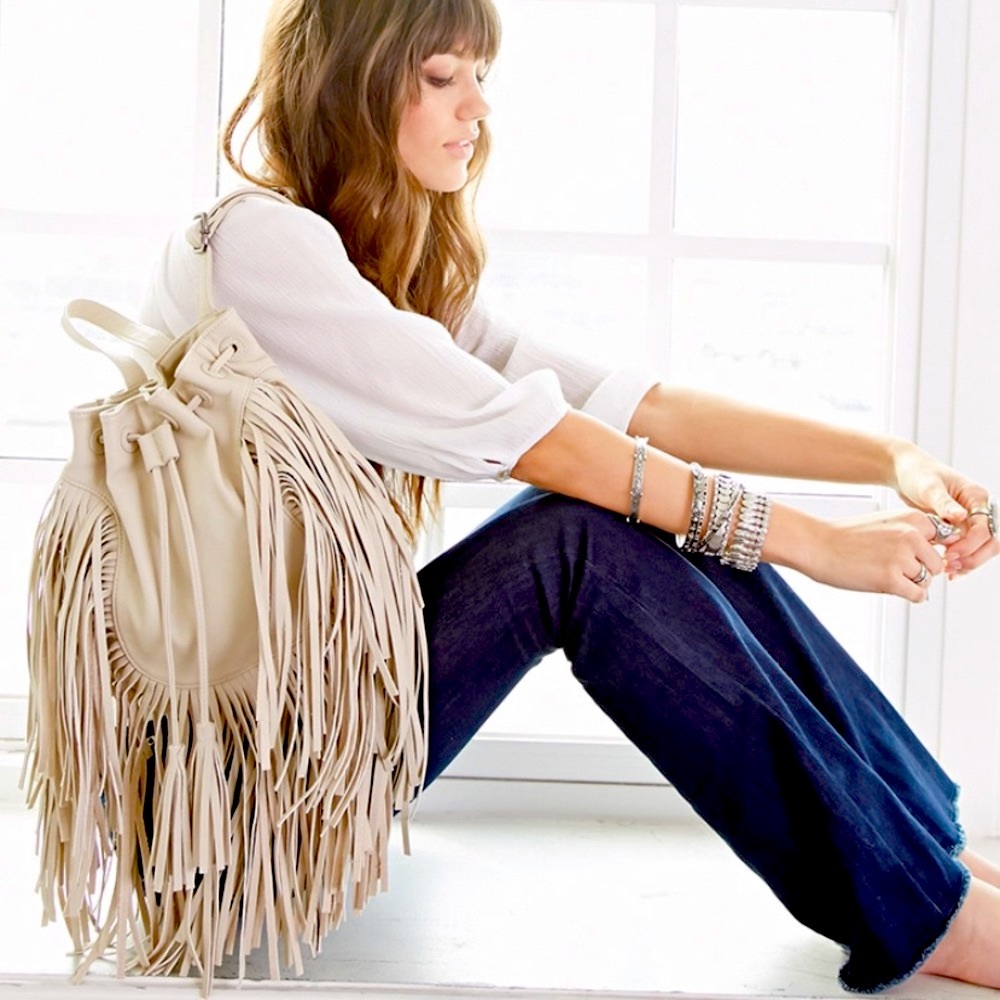 Forever 21 fringe backpack